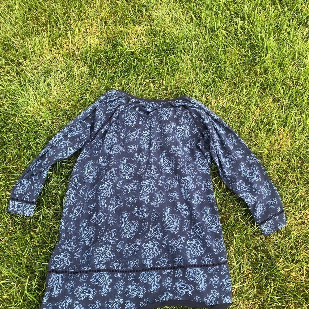 Michael Kors blue long sleeve paisley dress - Picture 2 of 7